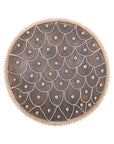 Wooden Natural Cameroon Shield with Cowrie Shells | Beaded Umbrella Design
