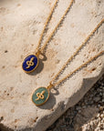 Medusa Gemstone and Snake Motif Pendant: Lapis