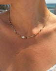 Sofia Nugget Necklace Labradorite, Carnelian, Green Aventurine & Garnet
