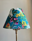 Teal Flowers Velvet Steep Empire Lampshade | Handmade Ceiling Light Shade | UK