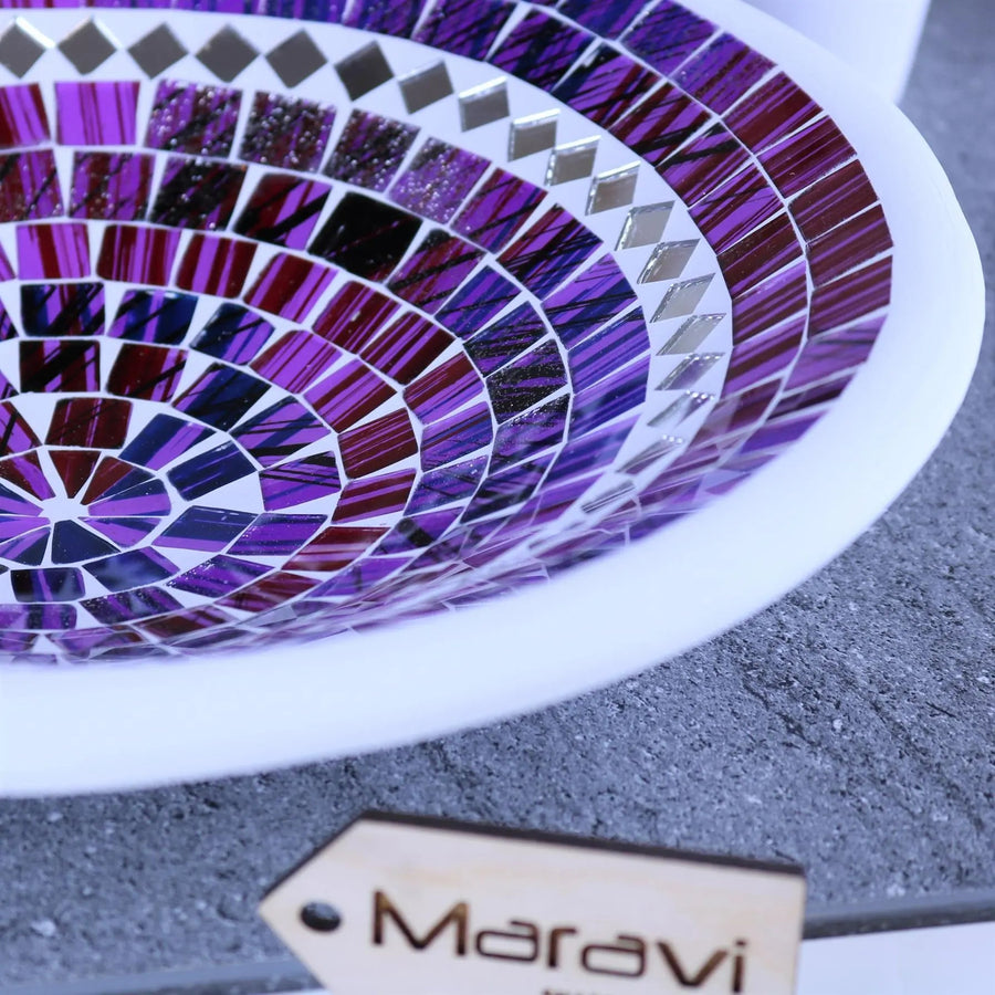 Natas Mosaic Bowl 28cm Purple