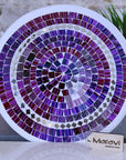 Luxury Natas Mosaic Bowl 28cm, Handcrafted Purple Glass Mosaic Design, Premium Clay Decorative Centerpiece by Maravi at brixbailey.com