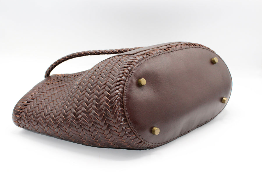 CELIA Calfskin Leather Tote Bag - Spacious Handmade Travel & Everyday Bag with Cotton Drawstring Organizer | 100% Italian Leather by Sook Stainable at brixbailey.com