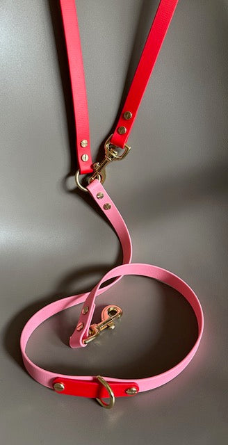 Love Multiway Dog Lead in Red &amp; Pink