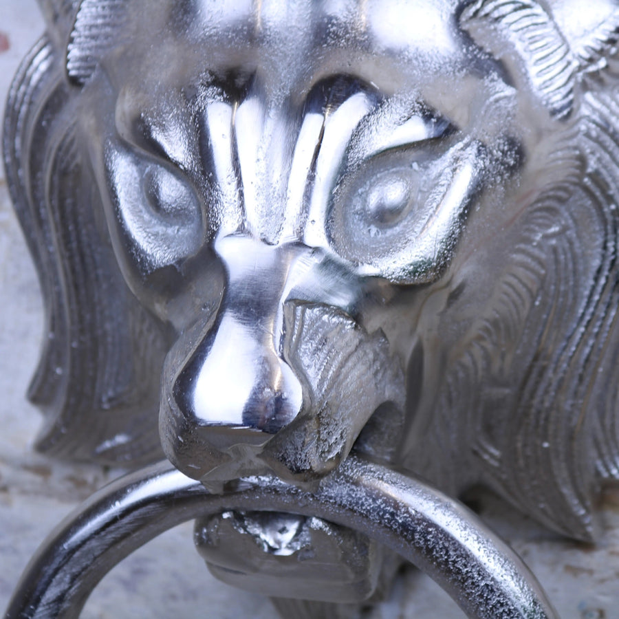 Premium Shere Metal Lion Head Wall Ornament, Cast Aluminum Lion Decor, Regal Home Decor, Majestic Statement Piece by Maravi at brixbailey.com
