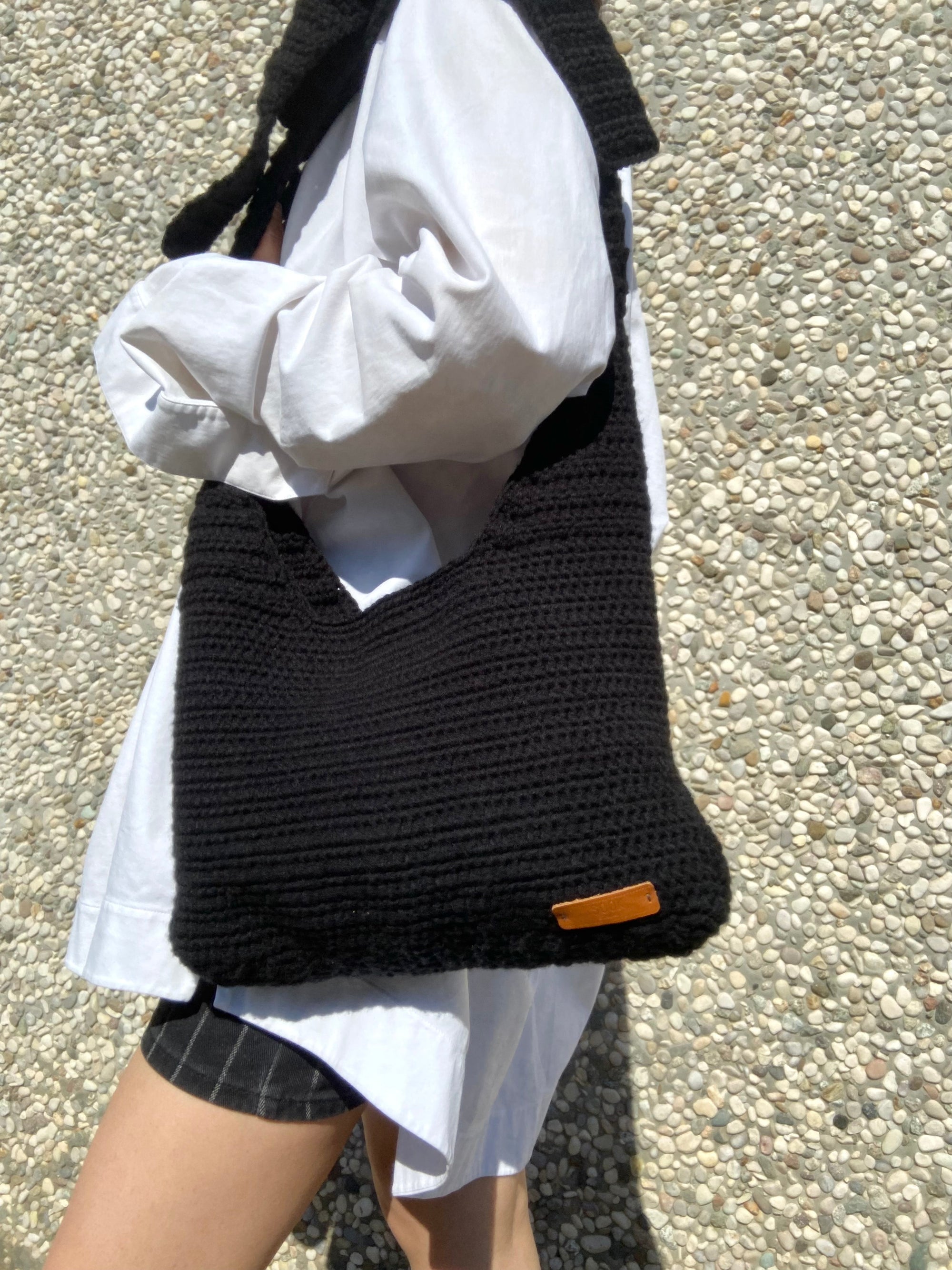 Handmade Crochet Bag - 100% Knitting Yarn, Eco-Friendly &amp; Sustainable, 23cm Height, Vibrant Colors, Slow Fashion by Sook Stainable at brixbailey.com
