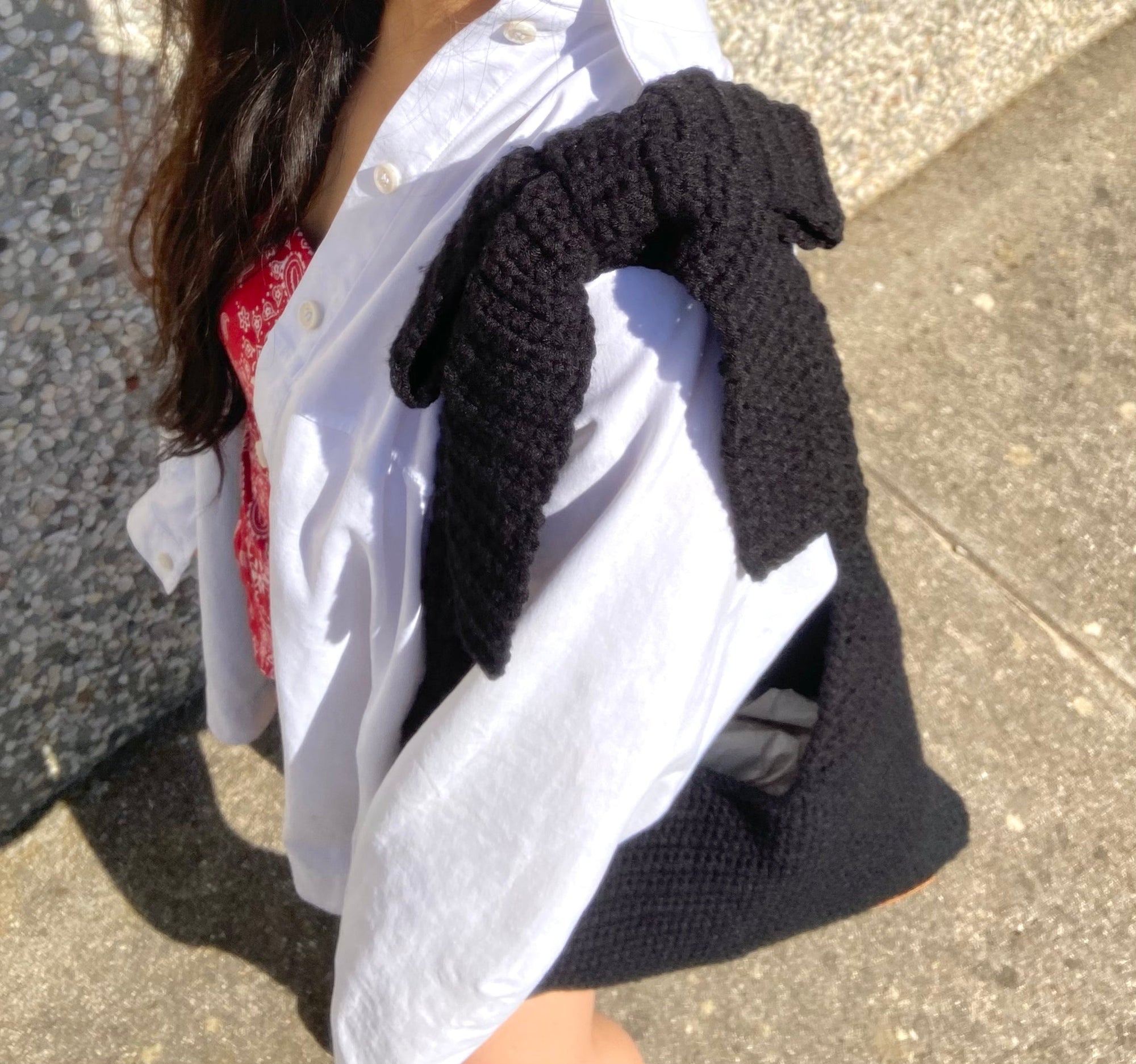 Handmade Crochet Bag - 100% Knitting Yarn, Eco-Friendly &amp; Sustainable, 23cm Height, Vibrant Colors by Sook Stainable at brixbailey.com