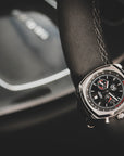 Black Leather Rally Watch Strap