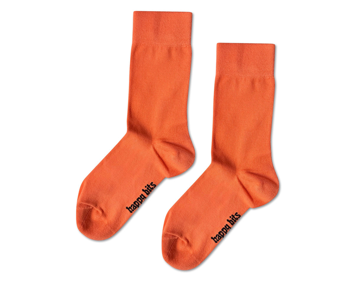 Plain Bamboo Socks - Sunset Tangerine