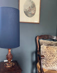 Navy Cotton Lampshade | Extra Tall Cylinder Ceiling Light Shade | Bespoke Handmade UK