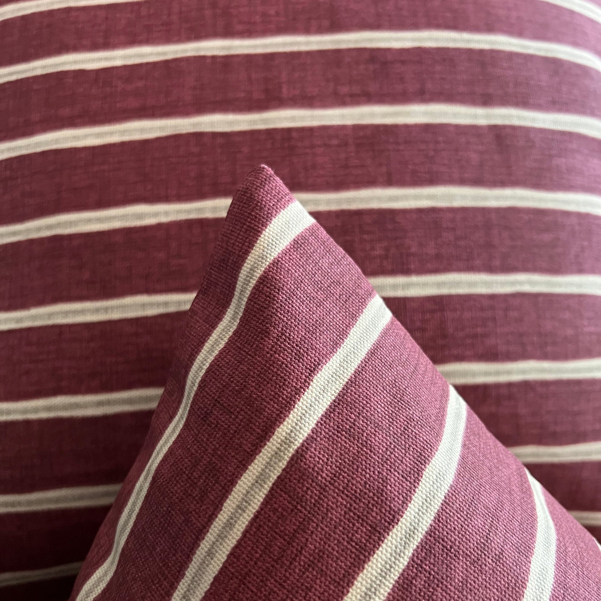 Maroon rowing stripe cotton cushion, scatter cushions