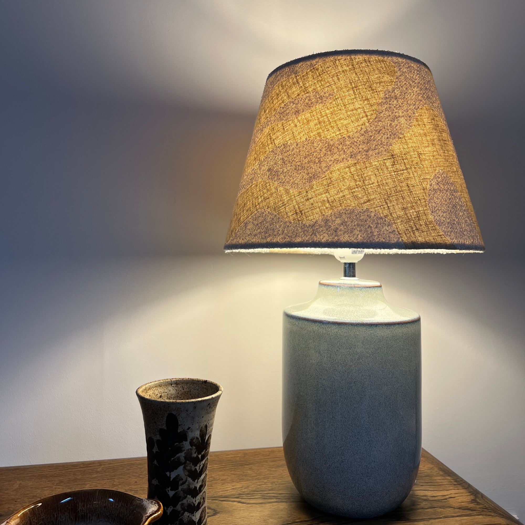 Ecru Wiggle Textured Steep Empire Lampshade | Handmade Ceiling Light Shade | UK