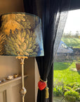 Forbidden Forest Velvet Lampshade | French Drum Ceiling Light Shade | Bespoke Handmade Empire Lampshade