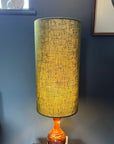 Olive Linen Lampshade | Extra Tall Cylinder Ceiling Light Shade | Bespoke Handmade UK