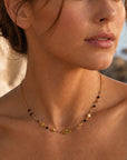 Sofia Nugget Necklace Black Onyx, Smoky Quartz & Labradorite