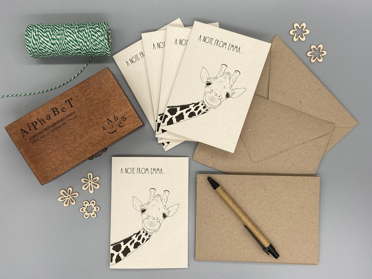 Personalised Giraffe Note Cards