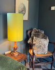 Sage Cotton Lampshade | Extra Tall Cylinder Ceiling Light Shade | Bespoke Handmade UK