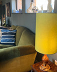 Sage Cotton Lampshade | Extra Tall Cylinder Ceiling Light Shade | Bespoke Handmade UK