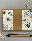 Thank You Note Card set - Teal Daisies