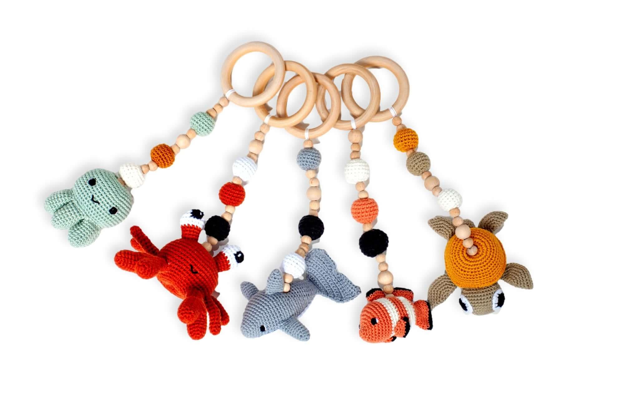 Montessori Baby Gym &amp; Hanging Toys Set | Wooden Play Gym for Babies-3