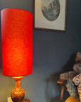 Burnt Orange Cotton Lampshade | Extra Tall Cylinder Ceiling Light Shade | Bespoke Handmade UK