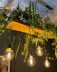 Wooden Beam Chandelier for Plants | Kitchen Island Lighting with Planter Shelf