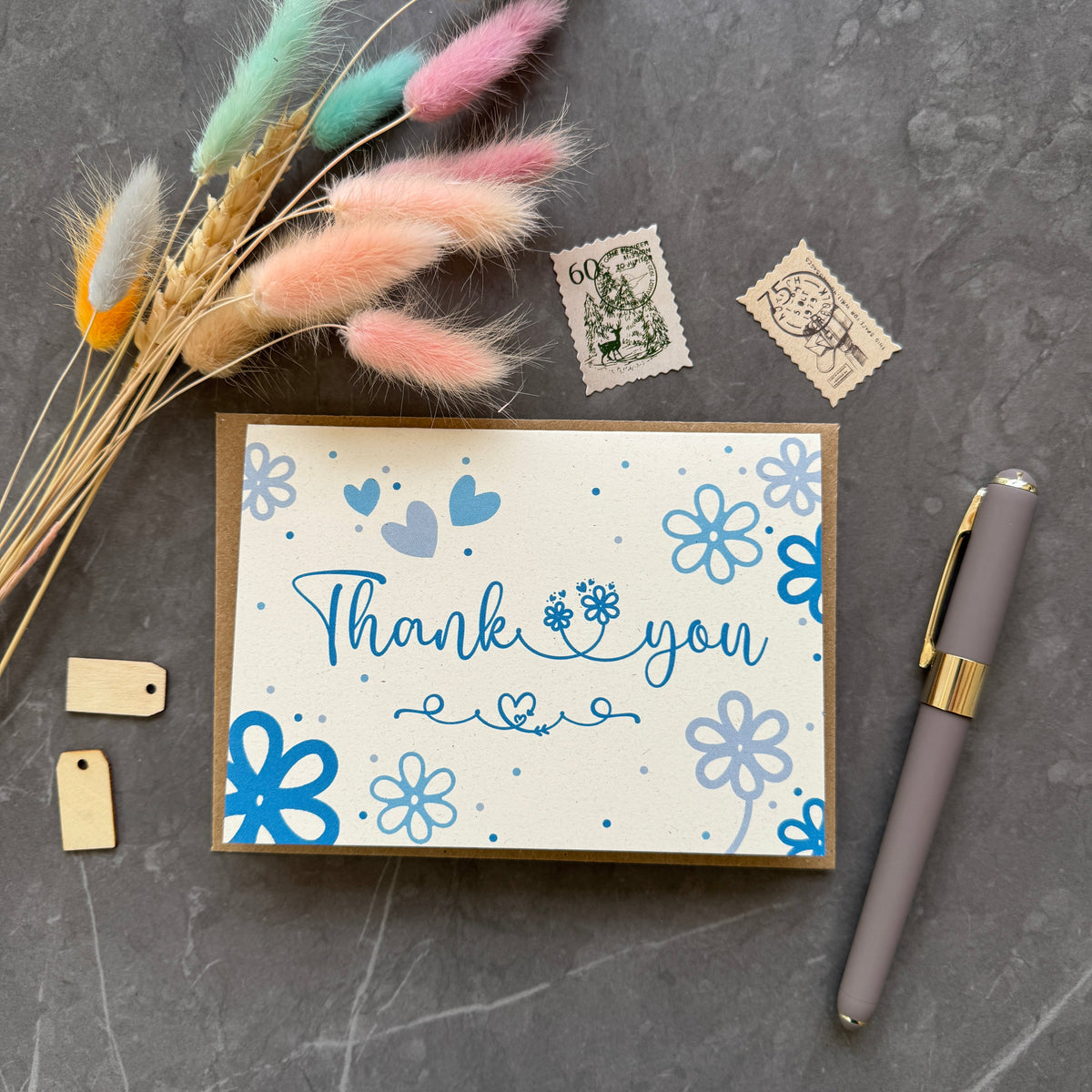 Thank You Note Card set - Blue Daisies