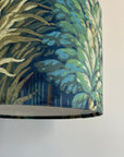Forbidden forest velvet, drum lampshade /ceiling shade with a white lining