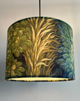Forbidden forest velvet, drum lampshade /ceiling shade with a white lining