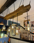 300 Year Old Oak Beam Chandelier | Reclaimed Rustic Kitchen & Dining Lighting UK