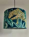 Leopard jungle velvet, drum lampshade /ceiling shade with a white lining