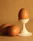 Handmade Ceramic Egg Cup with Floral Motif