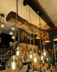 Rustic Driftwood Style Chandelier | Oak Wrapped Cable Kitchen & Dining Light