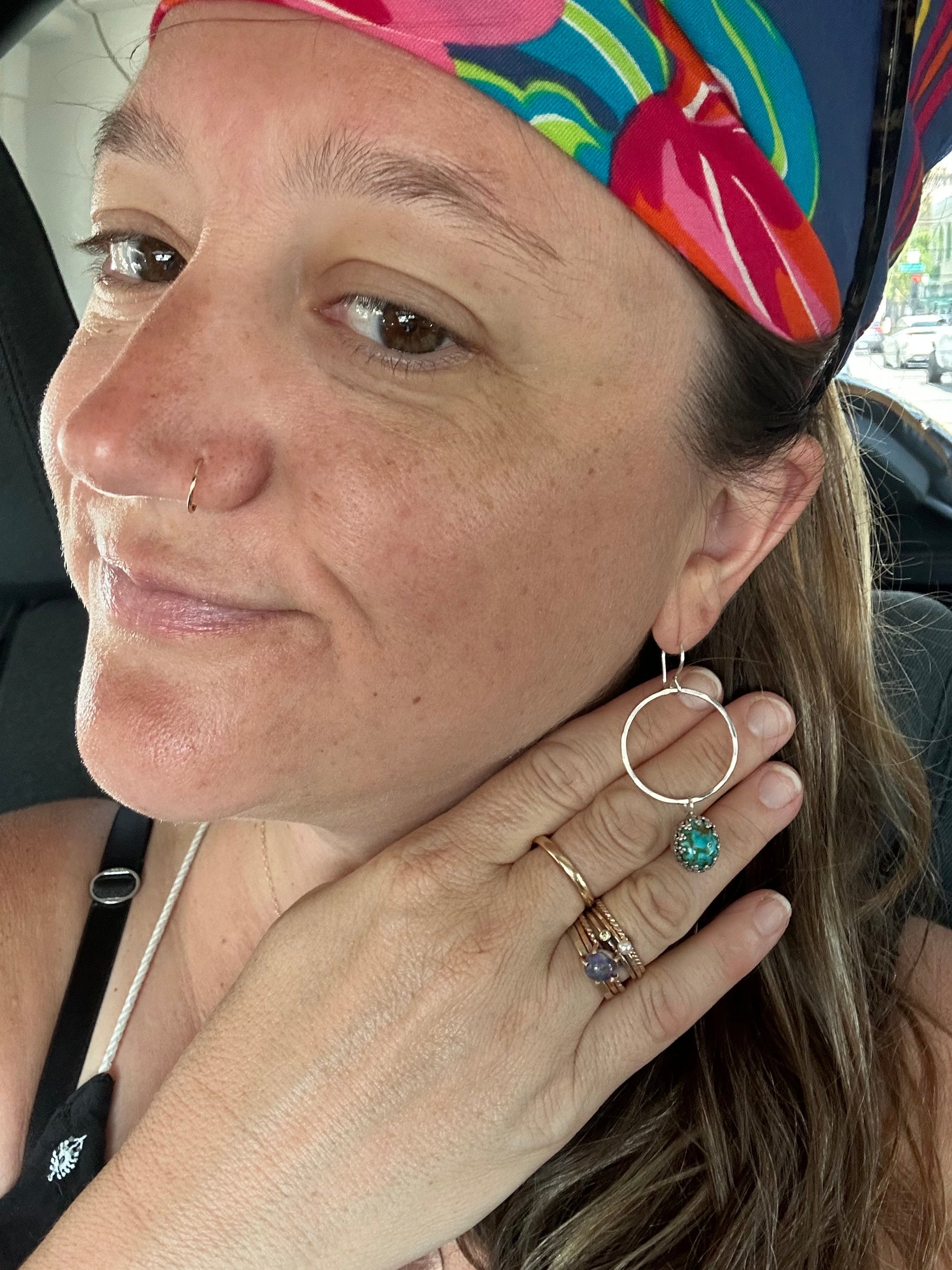 Solstice Hoops – Sonoran Gold Turquoise