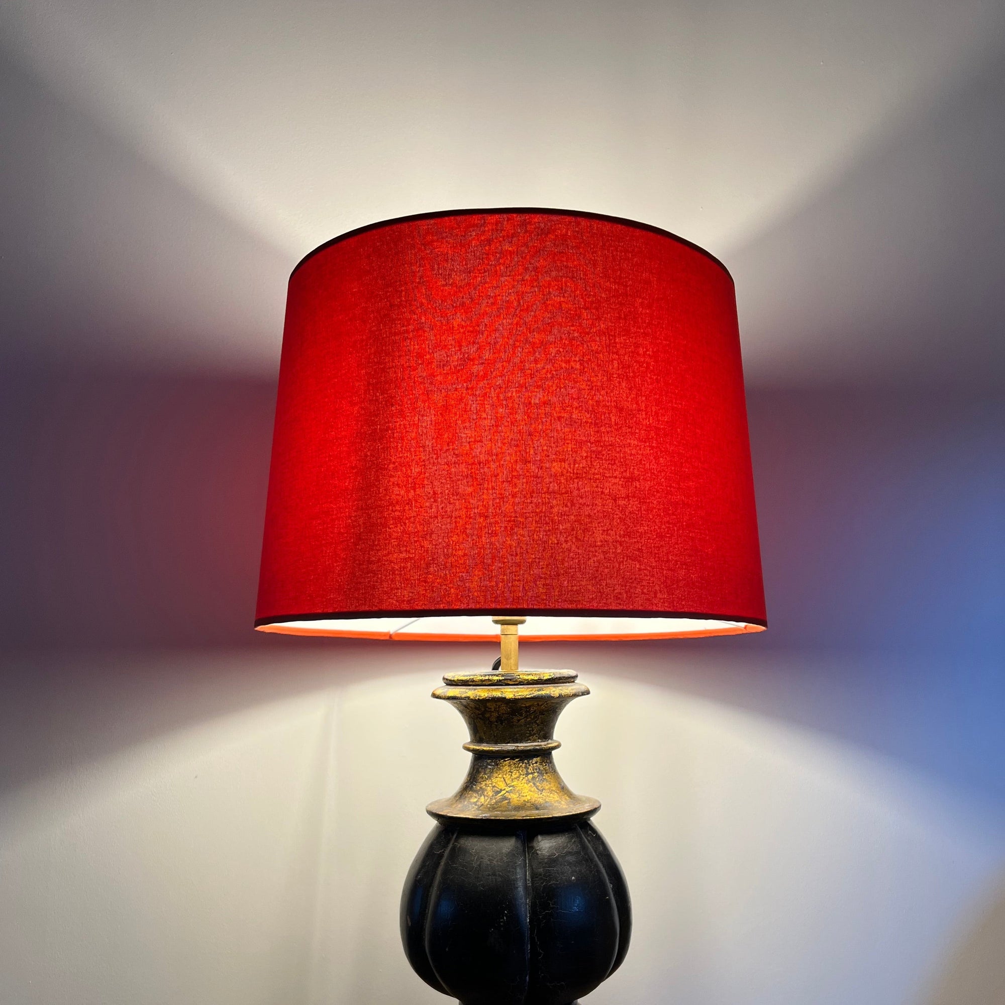 Burnt Orange Cotton French Drum Lampshade | Handmade Ceiling Light Shade | UK