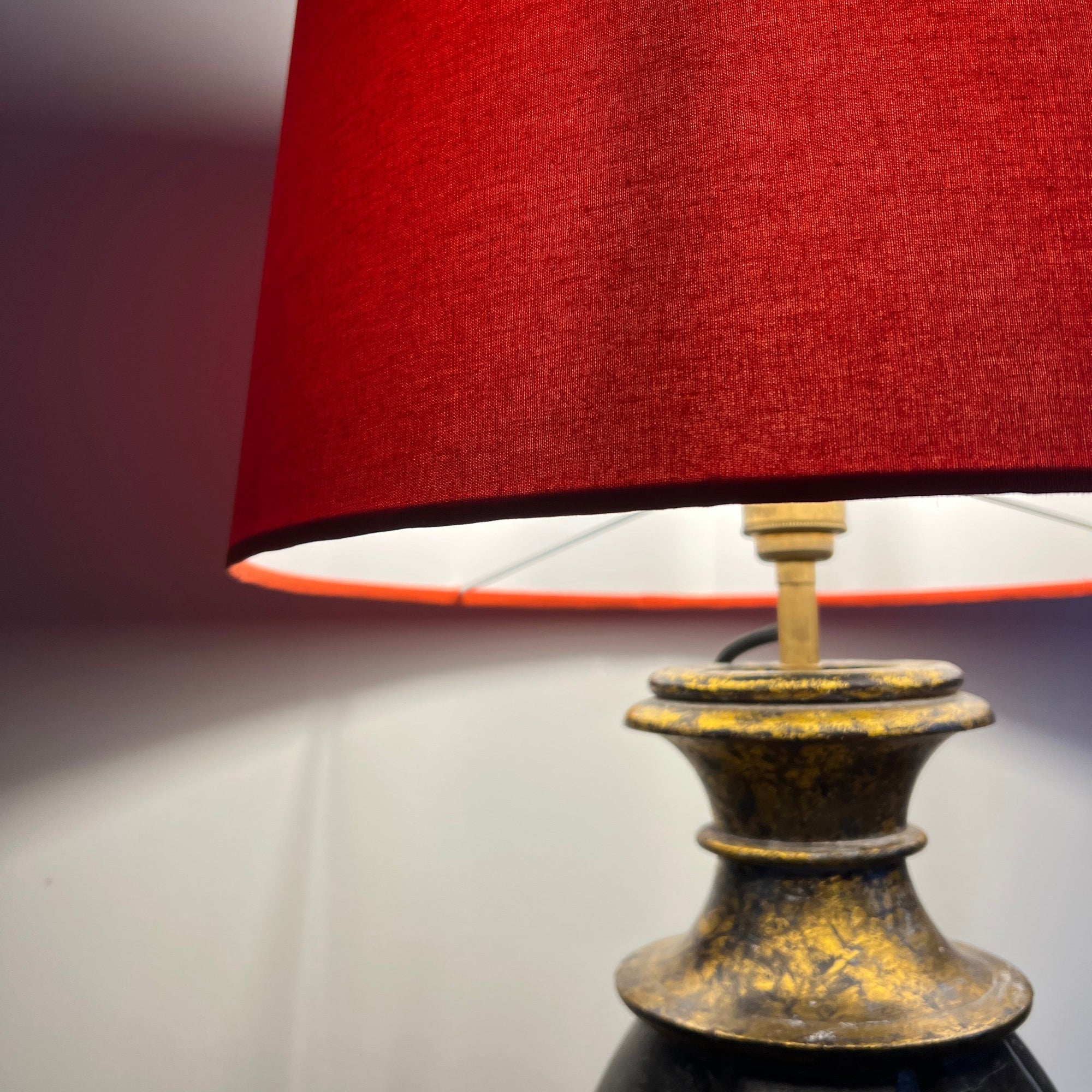 Burnt Orange Cotton French Drum Lampshade | Handmade Ceiling Light Shade | UK