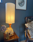 Off White Linen Lampshade | Extra Tall Cylinder Ceiling Light Shade | Bespoke Handmade UK