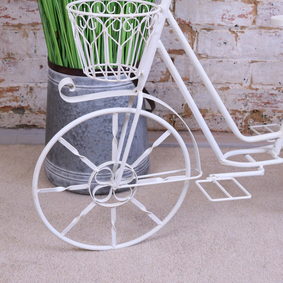 Belura large bicycle planter, vintage-style metal garden decor, premium outdoor flower holder, whimsical patio planter with multiple pot spaces by Maravi at brixbailey.com