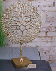 Luxury Lolam metal gold coral ornament sculpture, handcrafted cast aluminium decor, elegant vintage modern home accent, 51cm by Maravi at brixbailey.com