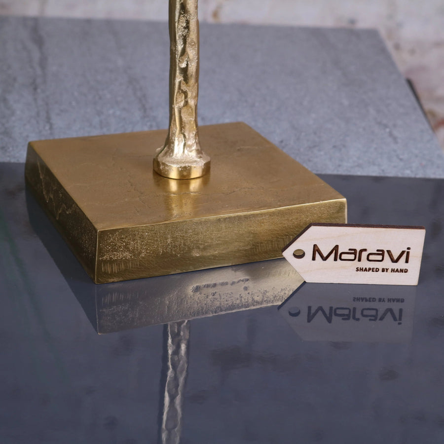 Luxury Lolam metal gold coral ornament sculpture, handcrafted cast aluminum decor, elegant vintage modern statement piece, 51cm by Maravi at brixbailey.com