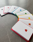 Multicolour Love Heart Cards