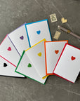 Multicolour Love Heart Cards