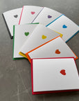 Multicolour Love Heart Cards