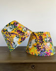 Mustard Flowers Velvet Steep Empire Lampshade | Handmade Ceiling Light Shade | UK