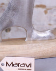 Luxury Kasba sailing boat ornament, handcrafted coastal decor in mango wood and aluminum, premium nautical home accent by Maravi at brixbailey.com