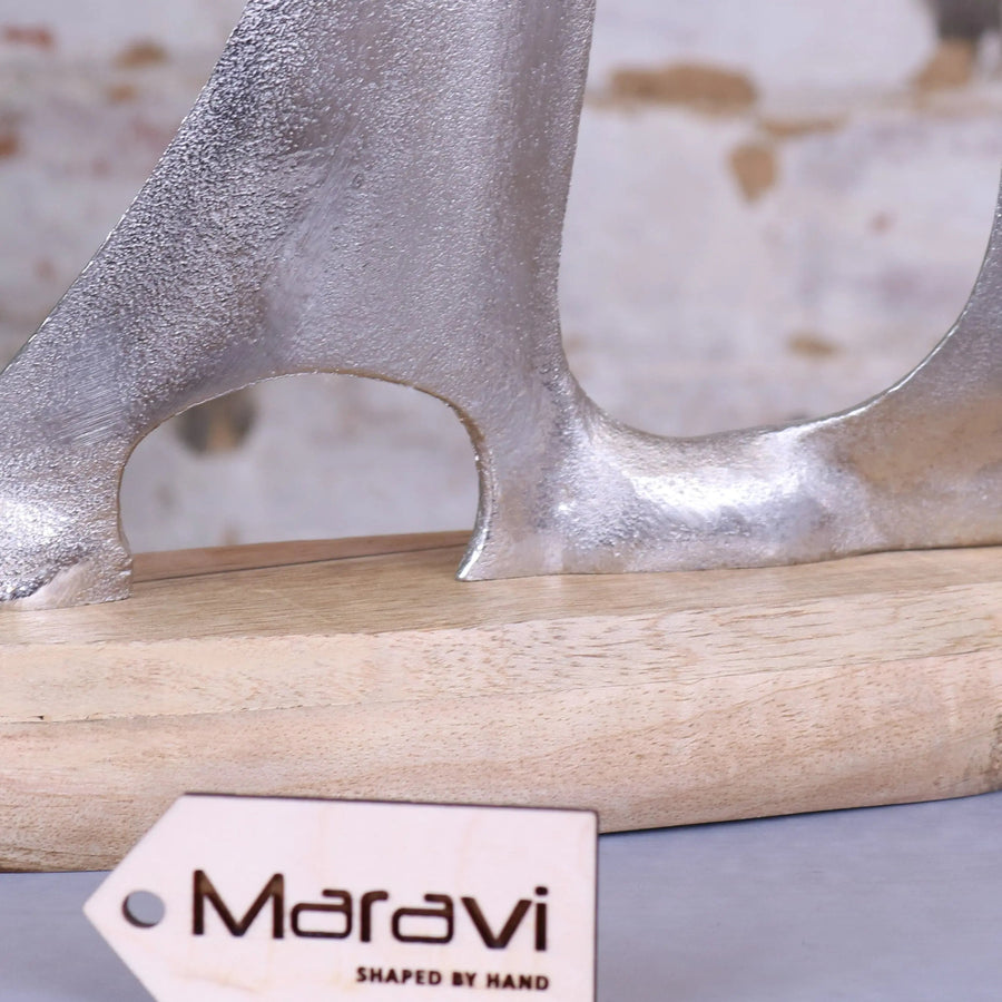 Luxury Kasba sailing boat ornament, handcrafted coastal decor in mango wood and aluminum, premium nautical home accent by Maravi at brixbailey.com