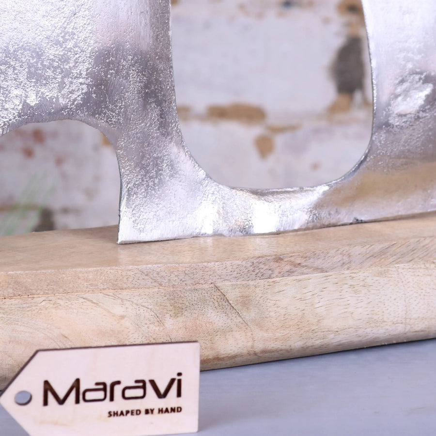 Luxury Kasba sailing boat ornament, handcrafted coastal decor in mango wood and aluminum, nautical home accent by Maravi at brixbailey.com