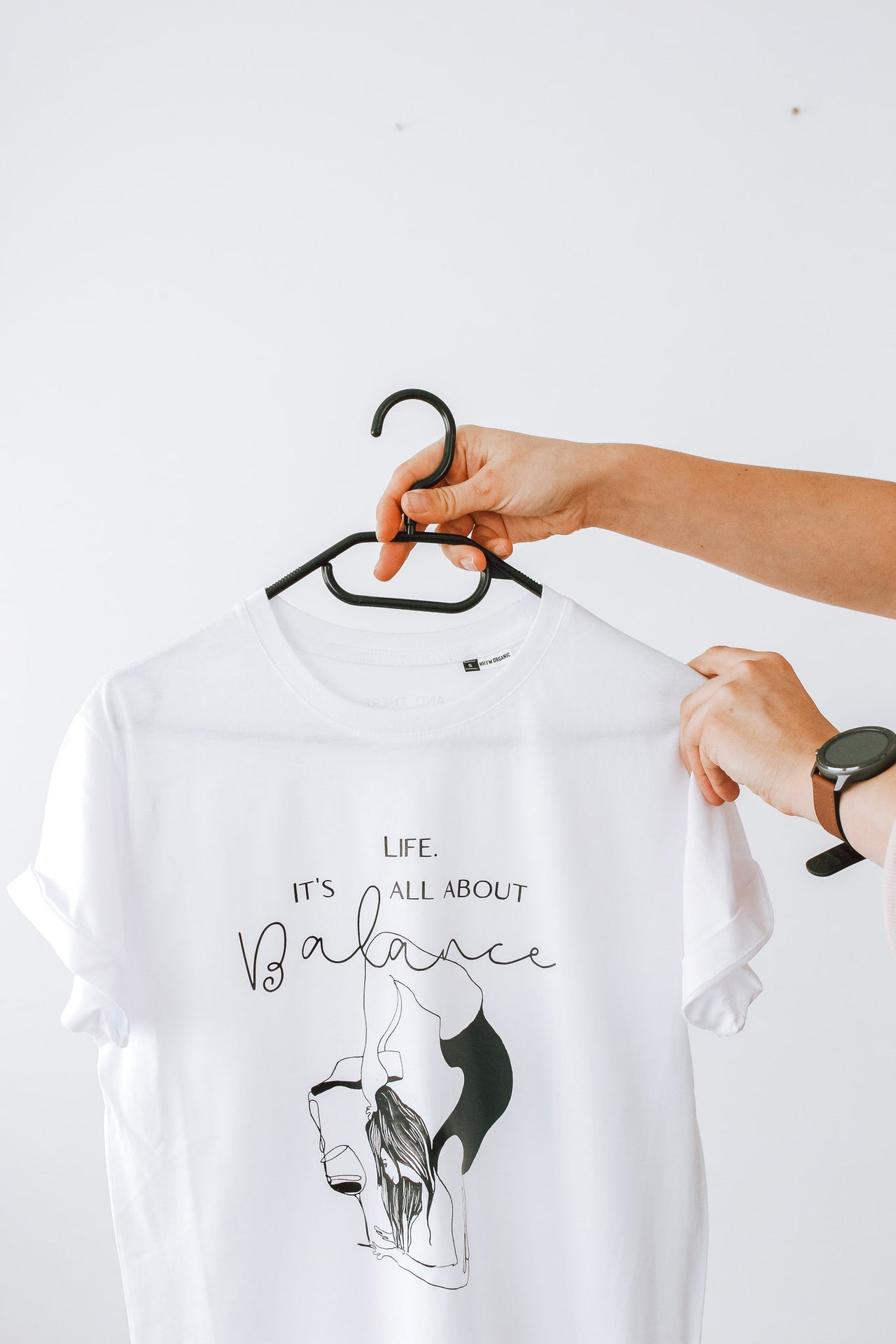 Organic Cotton Oversized Tee – It’s All About Balance Message by Black Giraffe Brand at www.brixbailey.com