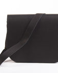 Natural Leather Saddle Bag Large in Black