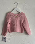 Handmade Pink Knitted  Jumper for Toddlers – Bow Embroidery – Soft, Cosy Sweater for 1-2 Years